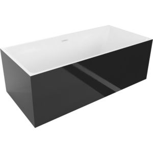 MEXEN/S - Nita voľne stojaca vaňa 170 x 80, biela/čierna, sifón a prepad biela 52091708075-20 vyobraziť