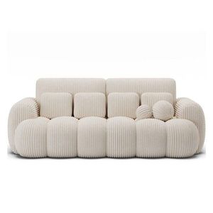 Béžová menčestrová rozkladacia pohovka 256 cm Cotonn – ELTAP vyobraziť