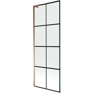 MEXEN/S - Next L vaňová zástena FIX 70 x 150, čierna vzor, ružové zlato 895-070-000-03-77-60 vyobraziť