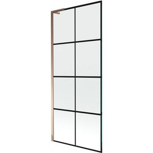 MEXEN/S - Next L vaňová zástena FIX 80 x 150, čierna vzor, ružové zlato 895-080-000-03-77-60 vyobraziť