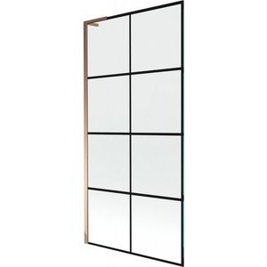 MEXEN/S - Next L vaňová zástena FIX 90 x 150, čierna vzor, ružové zlato 895-090-000-03-77-60 vyobraziť