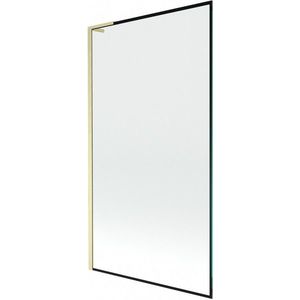 MEXEN/S - Next L vaňová zástena FIX 100 x 150, čierna vzor, zlatá kartáčovaná 895-100-000-03-70-55 vyobraziť