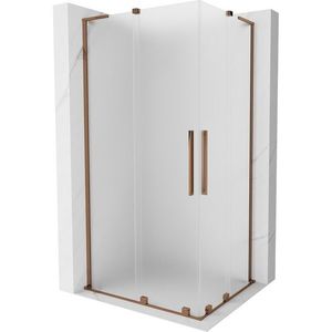 MEXEN/S - Velar L Duo sprchovací kút, posuvné dvere 90 x 80, dekor, ružové zlato 871-090-080-02-33-60 vyobraziť
