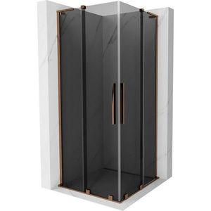 MEXEN/S - Velar L Duo sprchovací kút, posuvné dvere 100 x 100, grafit, ružové zlato 871-100-100-02-43-60 vyobraziť