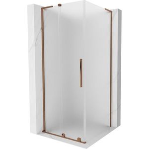 MEXEN/S - Velar L sprchovací kút, posuvné dvere 110 x 110, dekor, ružové zlato 871-110-110-33-60 vyobraziť