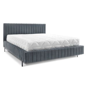 Modrá čalúnená dvojlôžková posteľ s úložným priestorom s roštom 160x200 cm Plissa – ELTAP vyobraziť