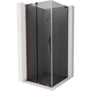 MEXEN/S - Velar L sprchovací kút, posuvné dvere 120 x 120, grafit, ružové zlato 871-120-120-43-60 vyobraziť