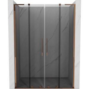 MEXEN/S - Velar L Duo posuvné sprchové dvere 150, grafit, ružové zlato 871-150-003-42-60 vyobraziť