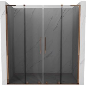 MEXEN/S - Velar L Duo posuvné sprchové dvere 200, grafit, ružové zlato 871-200-003-42-60 vyobraziť