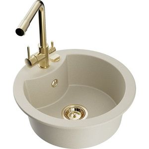 MEXEN/S MEXEN/S - Diego granitový drez 1-miska vrátane batérie Duero, béžová 6512-69-671600-50 vyobraziť