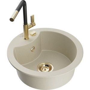 MEXEN/S MEXEN/S - Diego granitový drez 1-miska vrátane batérie Flora, béžová 6512-69-670401-57-G vyobraziť