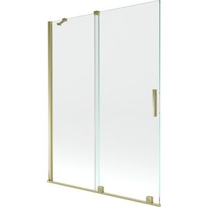MEXEN/S - Velar Dvojkrídlová posuvná vaňová zástena 130 x 150, transparent, zlatá 896-130-000-01-50 vyobraziť