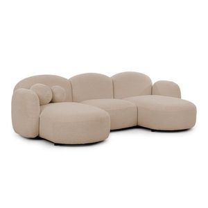 Svetlohnedá rohová pohovka z textílie buklé (do tvaru "U") Orbit – Ropez vyobraziť