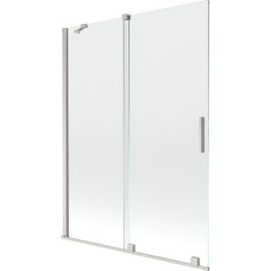 MEXEN/S - Velár dvojkrídlová posuvná vaňová zástena 130 x 150, transparent, nikel kartáčovaný 896-130-000-01-97 vyobraziť