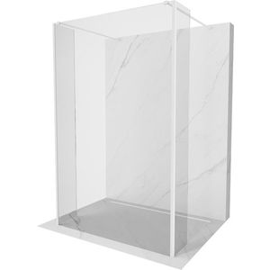 MEXEN/S - Kioto Sprchová zástena WALK-IN voľne stojaca 115 x 30 x 30, transparent, biela 800-115-030-222-20-00-030 vyobraziť