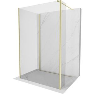 MEXEN/S - Kyoto Sprchová zástena WALK-IN 125 x 110 x 30, transparent, zlatá kartáčovaná 800-125-110-221-55-00-030 vyobraziť