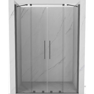 MEXEN/S - Velar Duo posuvné sprchové dvere 160, transparent, grafit metal 871-160-000-02-95 vyobraziť