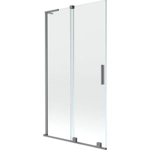 MEXEN/S - Velar L dvojkrídlová posuvná vaňová zástena 100 x 150, transparent, grafit metal 896-100-003-01-95 vyobraziť