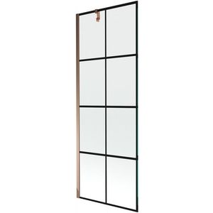 MEXEN/S - Next vaňová zástena FIX 70x150, čierny dekor, růžové zlato 895-070-000-00-77-60 vyobraziť