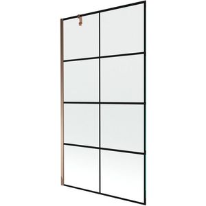 MEXEN/S - Next vaňová zástena FIX 100x150, čierny dekor, růžové zlato 895-100-000-00-77-60 vyobraziť