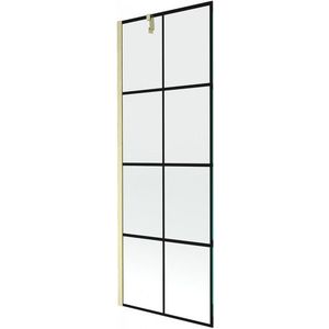 MEXEN/S - Next vaňová zástena FIX 70 x 150, čierna vzor, zlatá kartáčovaná 895-070-000-00-77-55 vyobraziť