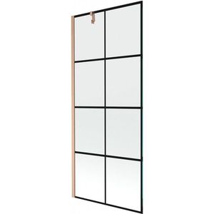 MEXEN/S - Next vaňová zástena FIX 80 x 150, čierna vzor, meď kartáčovaná - 895-080-000-00-70-77 895-080-000-00-77-65 vyobraziť