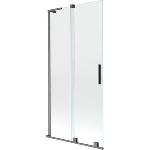 MEXEN/S - Velar L dvojkrídlová posuvná vaňová zástena 95 x 150, transparent, grafit kartáčovaná 896-095-003-01-66 vyobraziť