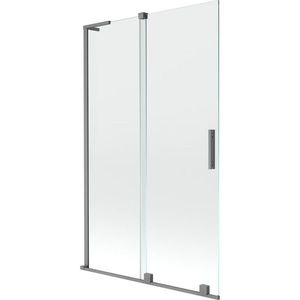 MEXEN/S - Velar L dvojkrídlová posuvná vaňová zástena 110 x 150, transparent, grafit metal 896-110-003-01-95 vyobraziť