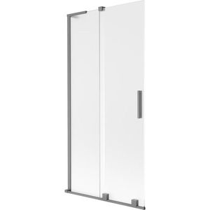 MEXEN/S - Velar L dvojkrídlová posuvná vaňová zástena 95 x 150, dekor, grafit metal 896-095-003-31-95 vyobraziť