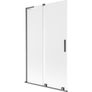 MEXEN/S - Velar L dvojkrídlová posuvná vaňová zástena 110 x 150, dekor, grafit kartáčovaná 896-110-003-31-66 vyobraziť