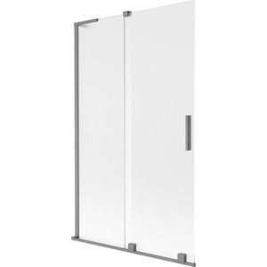 MEXEN/S - Velar L dvojkrídlová posuvná vaňová zástena 110 x 150, dekor, grafit metal 896-110-003-31-95 vyobraziť