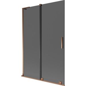MEXEN/S - Velar L dvojkrídlová posuvná vaňová zástena 120 x 150, grafit, ružové zlato 896-120-003-41-60 vyobraziť