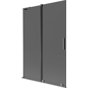 MEXEN/S - Velar L dvojkrídlová posuvná vaňová zástena 120 x 150, grafit, grafit metal 896-120-003-41-95 vyobraziť