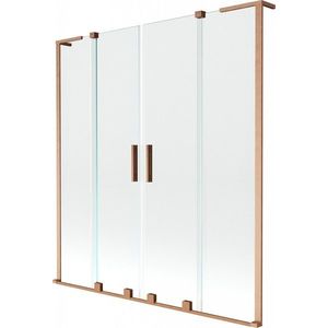 MEXEN/S - Velar L Duo dvojkrídlová posuvná vaňová zástena 140 x 150, transparent, meď kartáčovaná 896-140-003-02-65 vyobraziť