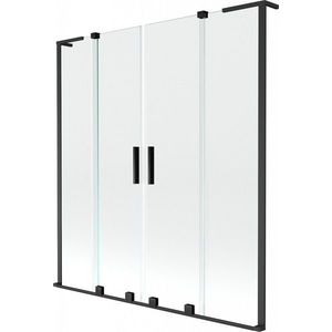 MEXEN/S - Velar L Duo dvojkrídlová posuvná vaňová zástena 140 x 150, transparent, čierna 896-140-003-02-70 vyobraziť