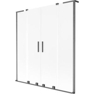 MEXEN/S - Velar L Duo dvojkrídlová posuvná vaňová zástena 140 x 150, dekor, grafit kartáčovaná 896-140-003-32-66 vyobraziť