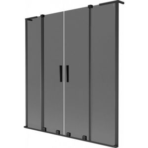 MEXEN/S - Velar L Duo dvojkrídlová posuvná vaňová zástena 140 x 150, grafit, čierna 896-140-003-42-70 vyobraziť