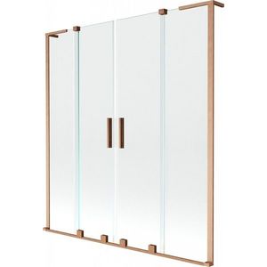 MEXEN/S - Velar L Duo dvojkrídlová posuvná vaňová zástena 150 x 150, transparent, meď kartáčovaná 896-150-003-02-65 vyobraziť