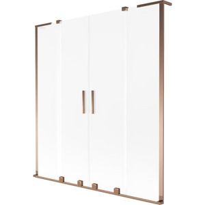MEXEN/S - Velar L Duo dvojkrídlová posuvná vaňová zástena 150 x 150, dekor, ružové zlato 896-150-003-32-60 vyobraziť