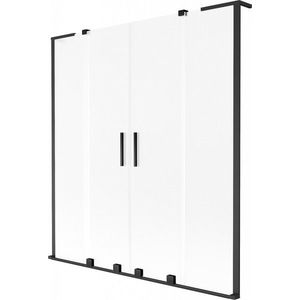 MEXEN/S - Velar L Duo dvojkrídlová posuvná vaňová zástena 150 x 150, dekor, čierna 896-150-003-32-70 vyobraziť