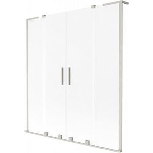 MEXEN/S - Velar L Duo dvojkrídlová posuvná vaňová zástena 150 x 150, dekor, nikel kartáčovaný 896-150-003-32-97 vyobraziť