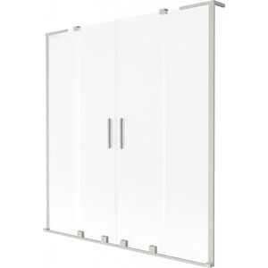 MEXEN/S - Velar L Duo dvojkrídlová posuvná vaňová zástena 160 x 150, dekor, nikel kartáčovaný 896-160-003-32-97 vyobraziť