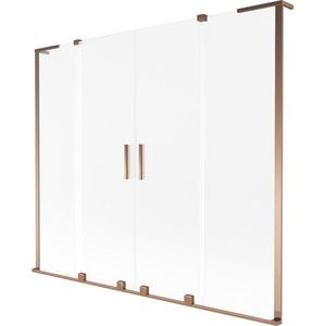 MEXEN/S - Velar L Duo dvojkrídlová posuvná vaňová zástena 170 x 150, dekor, ružové zlato 896-170-003-32-60 vyobraziť