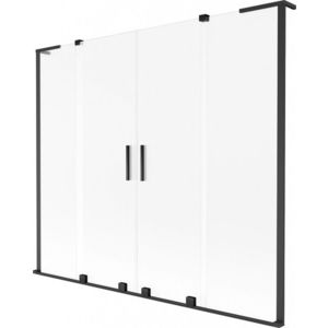 MEXEN/S - Velar L Duo dvojkrídlová posuvná vaňová zástena 170 x 150, dekor, čierna 896-170-003-32-70 vyobraziť