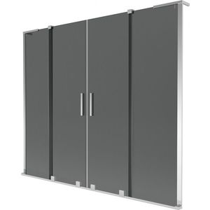 MEXEN/S - Velar L Duo dvojkrídlová posuvná vaňová zástena 170 x 150, grafit, chróm 896-170-003-42-01 vyobraziť