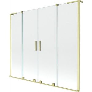MEXEN/S - Velar L Duo dvojkrídlová posuvná vaňová zástena 180 x 150, transparent, zlatá kartáčovaná 896-180-003-02-55 vyobraziť