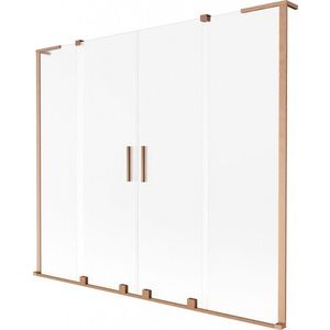 MEXEN/S - Velar L Duo dvojkrídlová posuvná vaňová zástena 180 x 150, dekor, meď kartáčovaná 896-180-003-32-65 vyobraziť