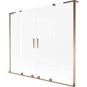 MEXEN/S - Velar L Duo dvojkrídlová posuvná vaňová zástena 200 x 150, dekor, ružové zlato 896-200-003-32-60 vyobraziť