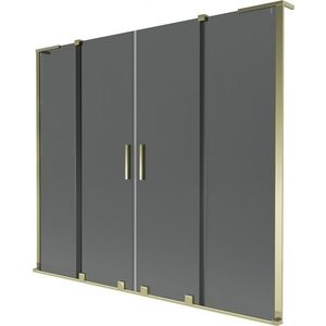 MEXEN/S - Velar L Duo dvojkrídlová posuvná vaňová zástena 200 x 150, grafit, zlatá 896-200-003-42-50 vyobraziť