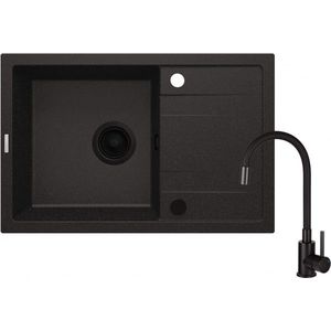 DEANTE DEANTE - Drez Corio z granitu metalickej grafitovej, s batériou, 1-drez s odkvapkávačom ZRCPG113 vyobraziť